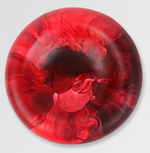 SMALL RESIN MOTHER OF PEARL DISH - RASPBERRY